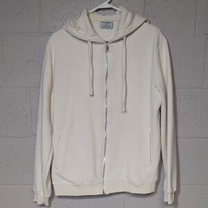 Bolongaro Trevor Cream Zip-Up Hoodie, Men's Size Medium, Streetwear, Gorpcore